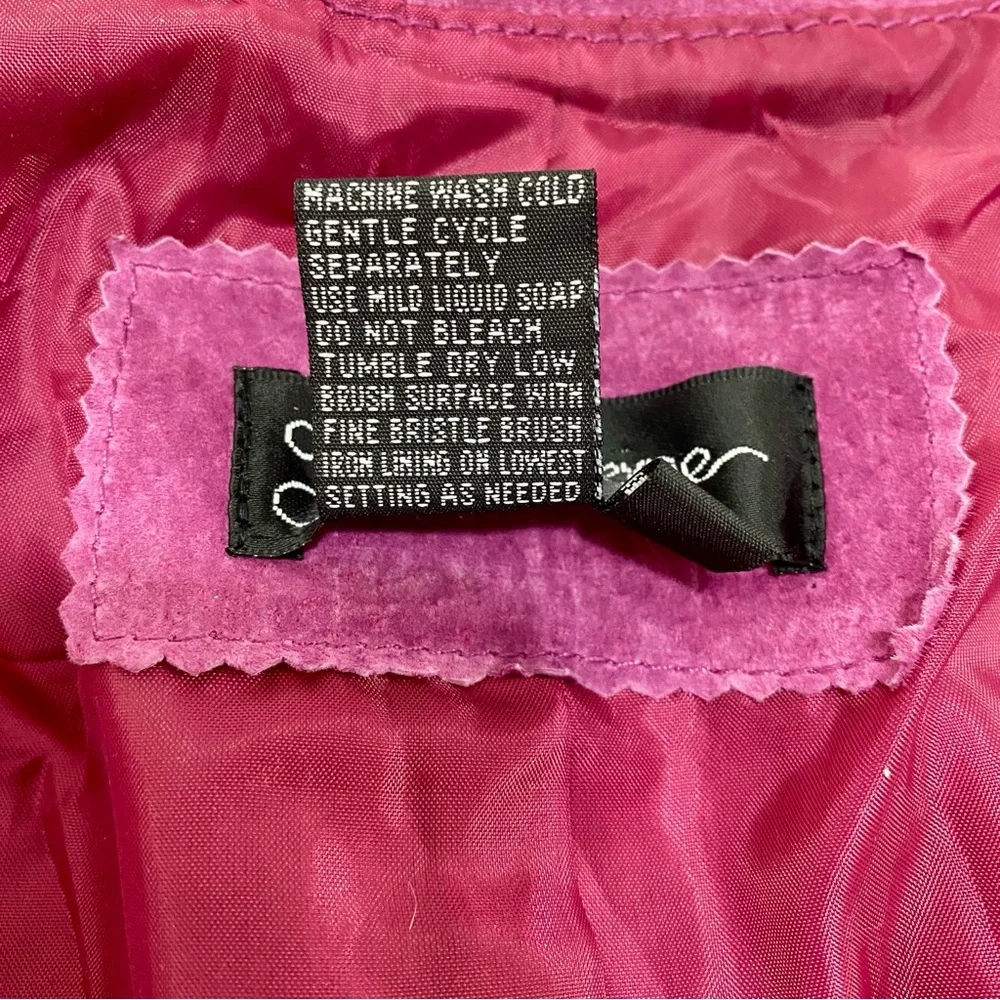 Prosper & Devine Purple Suede Leather Fringe Jacket Tiered Western XL - Picture 7 of 7